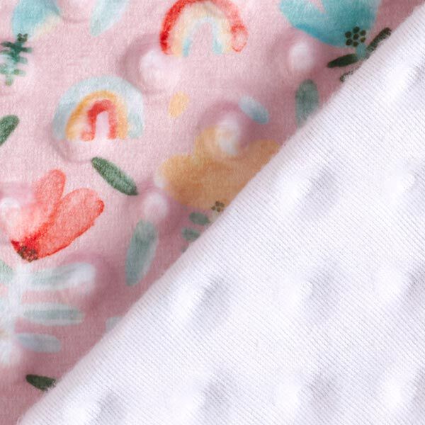 Cosy Fleece Embossed Dots and Flowers – pink,  image number 3