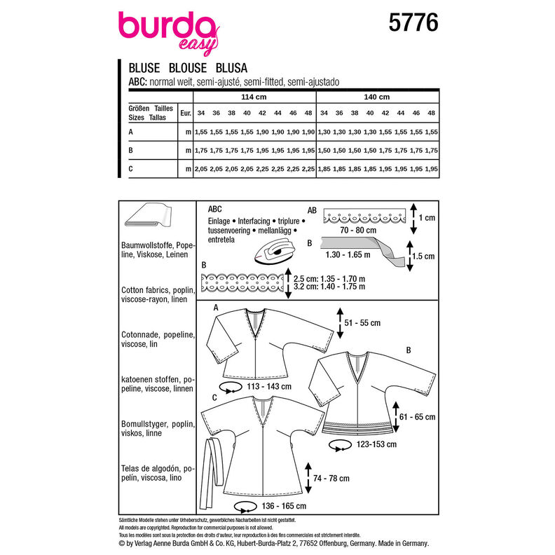 Blouse | Burda 5776 | 34-48,  image number 12