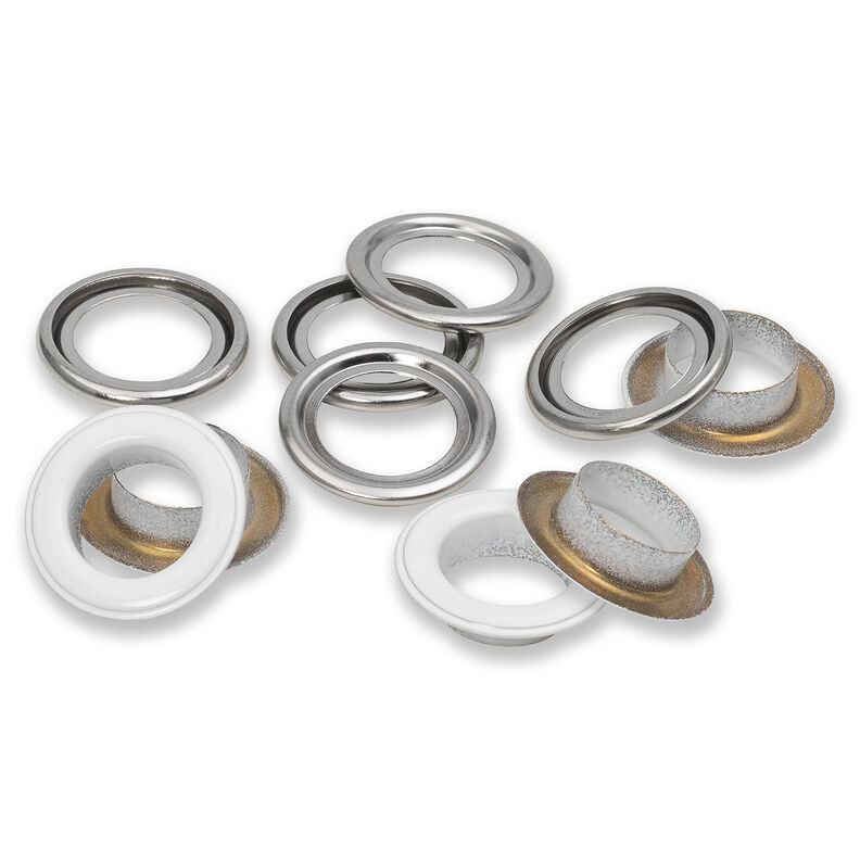 Eyelets with washers [15 pieces | Ø 14 mm] | Prym – white/metallic silver,  image number 2