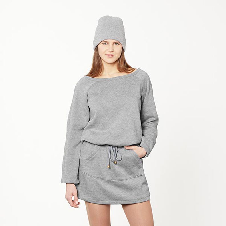 Brushed Melange Sweatshirt Fabric – light grey,  image number 9