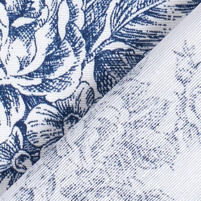 Decor Fabric Canvas romance – white/blue,  image number 4