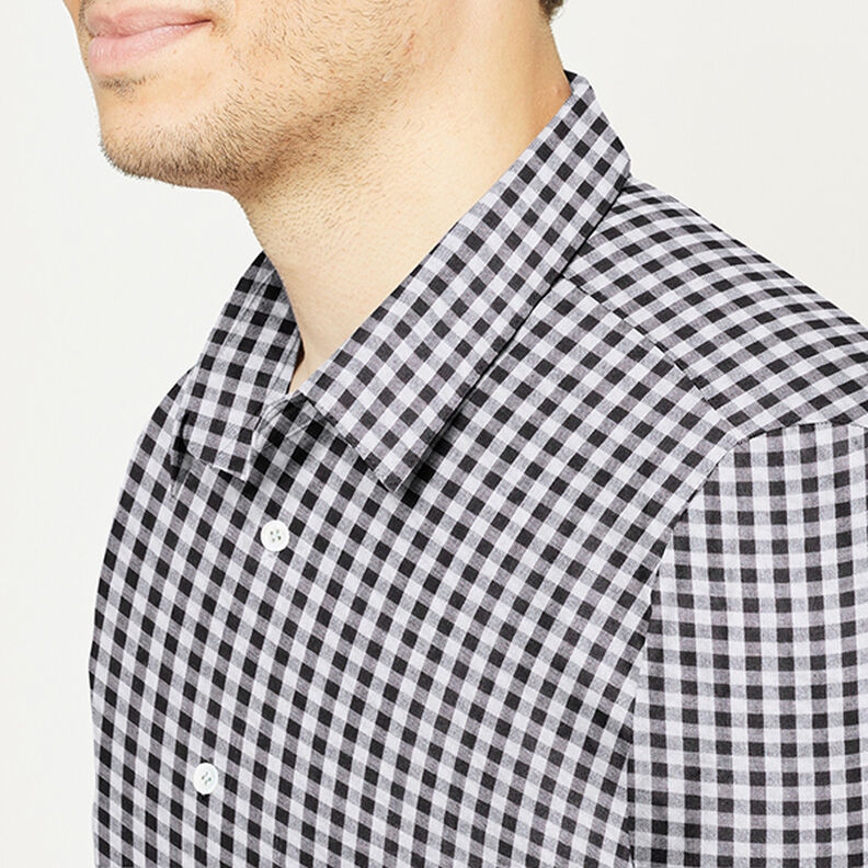 Seersucker Gingham Cotton Blend – black,  image number 6