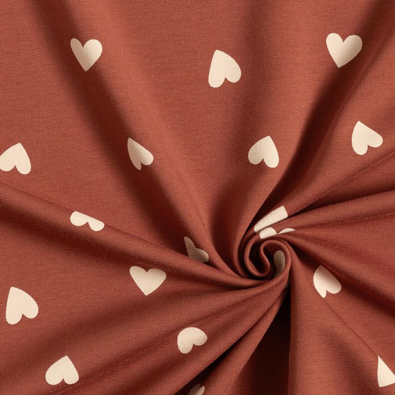 French Terry Scattered Hearts &ndash; dark red,  image number 3