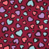 Brushed Sweatshirt Fabric colourful hearts | Poppy Fabrics – raspberry,  thumbnail number 1