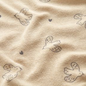 terry cloth jersey little birds – almond, 