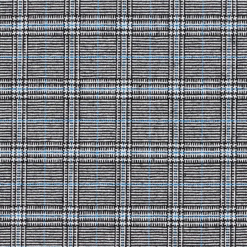 Viscose Blend abstract Prince of Wales check – royal blue/black,  image number 1