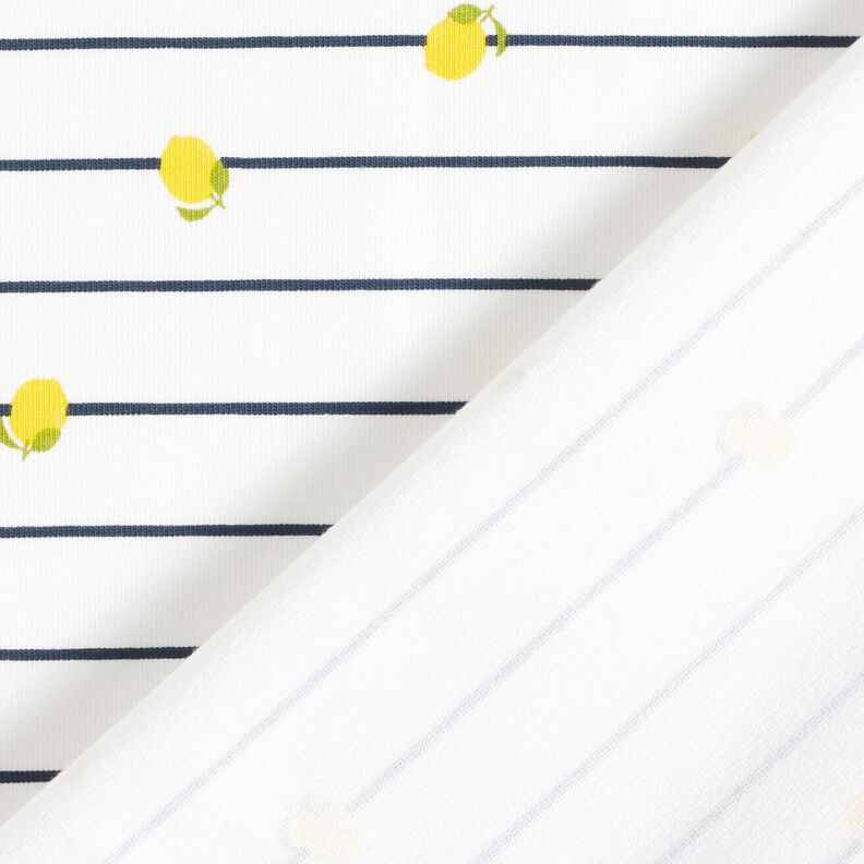 Cotton Jersey Stripes and lemons – offwhite,  image number 4