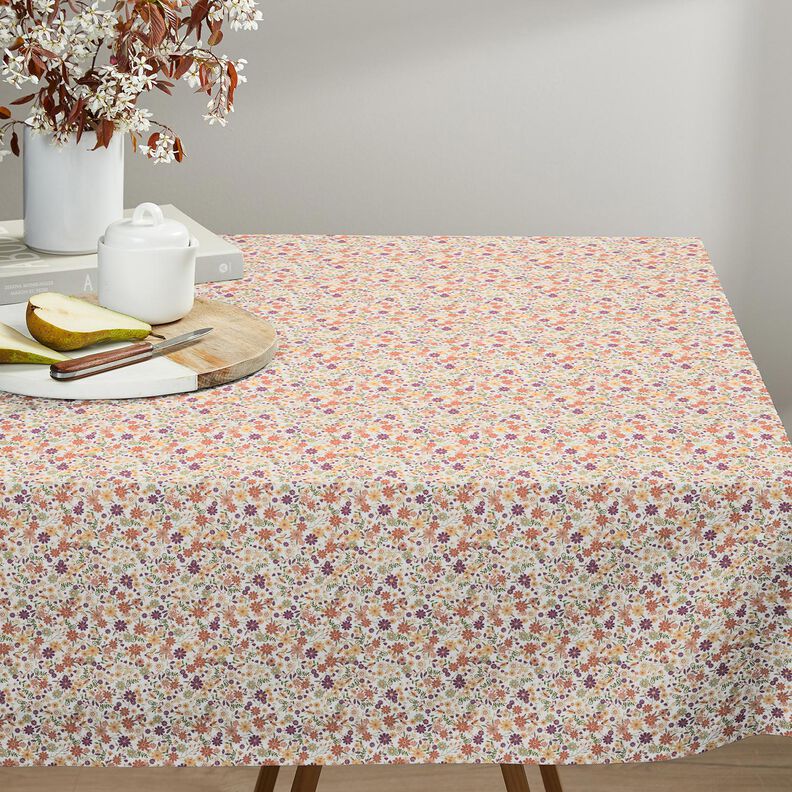 Cotton Cretonne scattered flowers – merlot/white,  image number 6