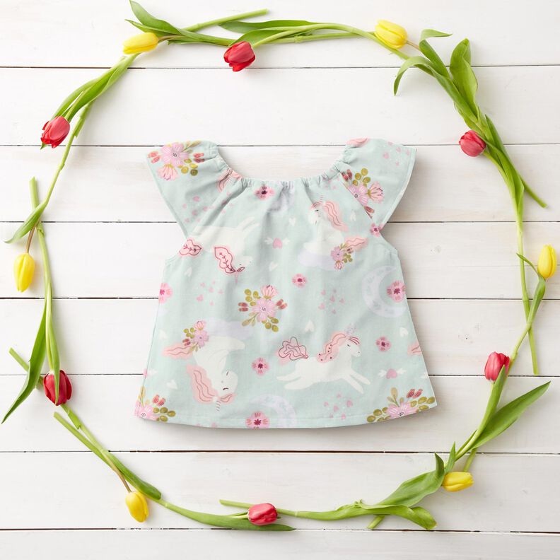 Poplin Unicorn – baby blue/light pink,  image number 6