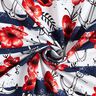 Cotton Jersey flowers & anchor stripes | Glitzerpüppi – white/chili,  thumbnail number 3