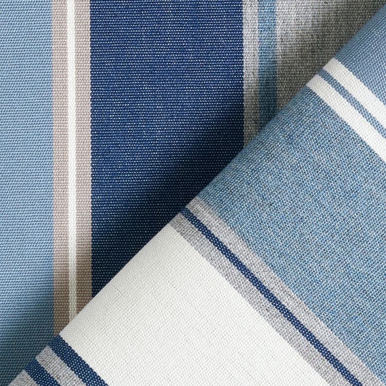 Outdoor Fabric Canvas Blurred Stripes – indigo/ivory,  image number 4