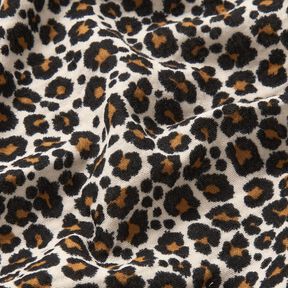 Double Gauze/Muslin Leopard Print – light taupe/black, 