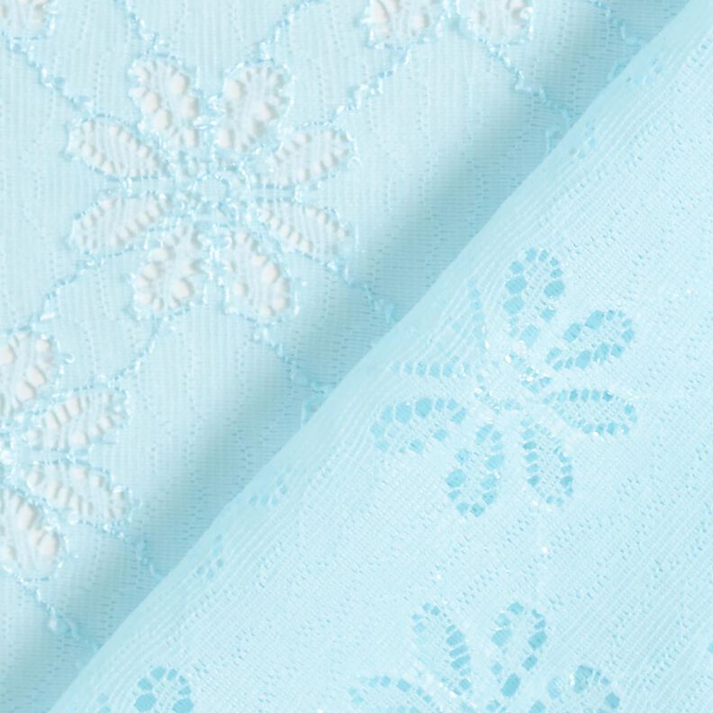 Flowers stretchy lace – ice blue,  image number 4