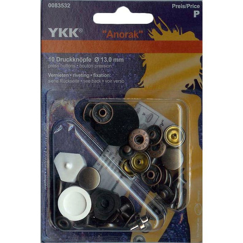 No-Sew Press Fasteners Jersey 7 – anthracite | YKK,  image number 1