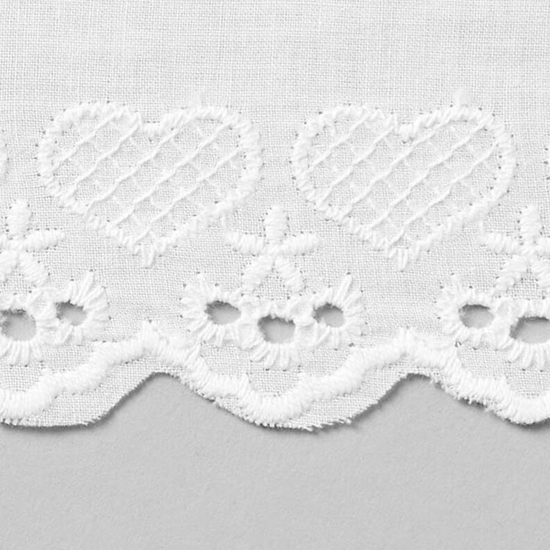 Little Hearts Scalloped Lace [50 mm] - white,  image number 2