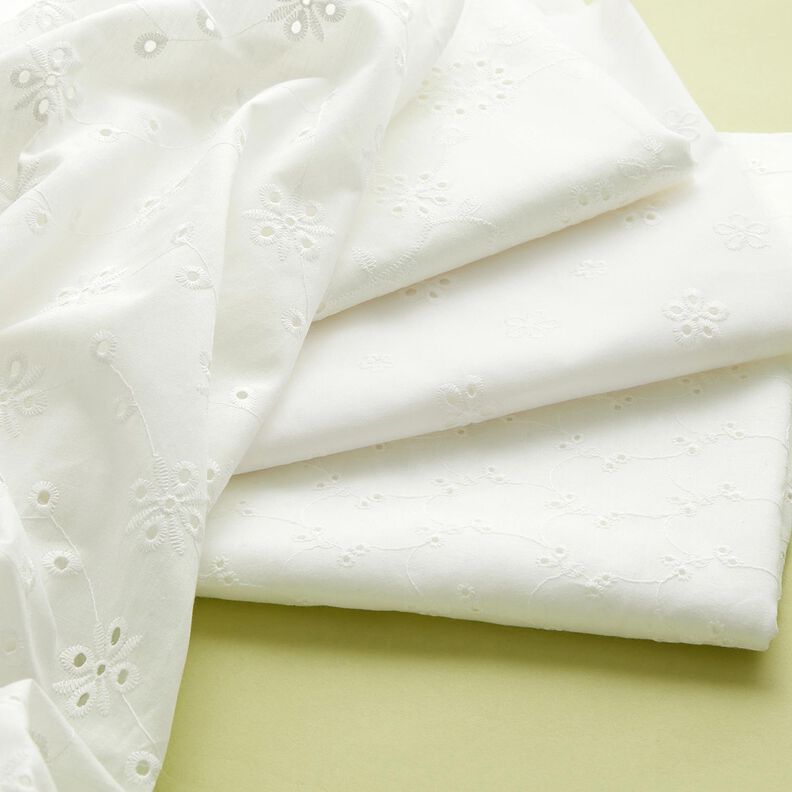 Broderie Anglaise large flower tendrils – white, image number 5