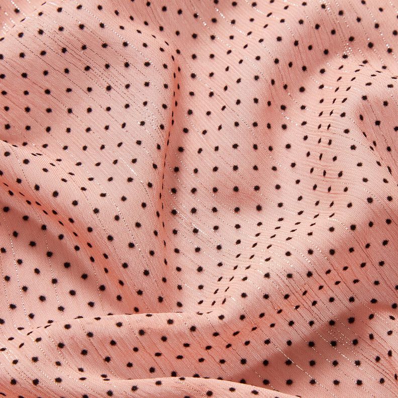 Glitter stripes and dots chiffon – light dusky pink,  image number 2
