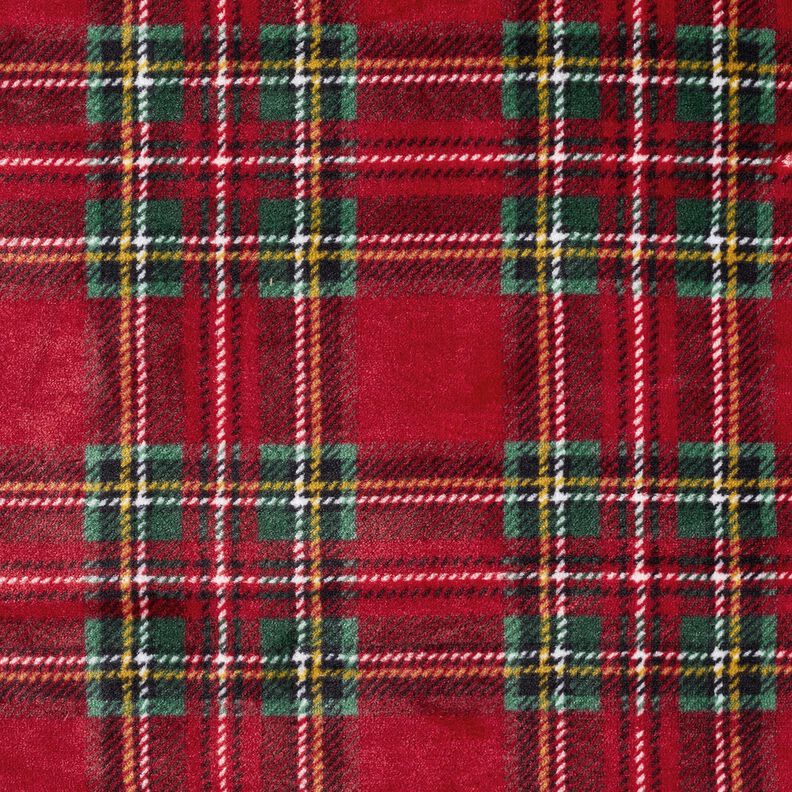 Cosy Fleece classic check – dark red/fir green, image number 1