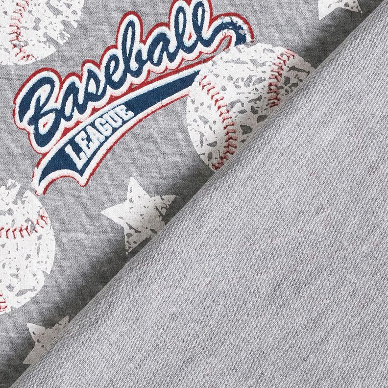 French Terry Baseball – silver/white,  image number 4