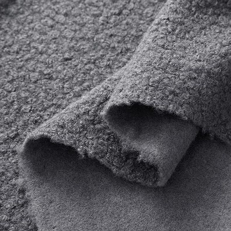 Fulled knitted bouclé – slate grey,  image number 3