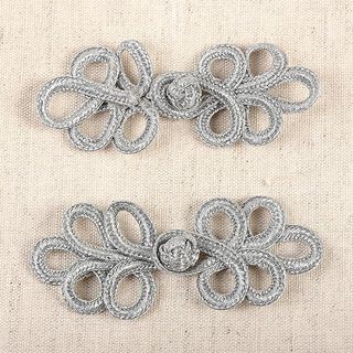 Trimmings closure [ 3 x 8 cm ] – silver, 