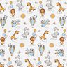 Cotton Poplin Baby animals on clouds – white,  thumbnail number 1