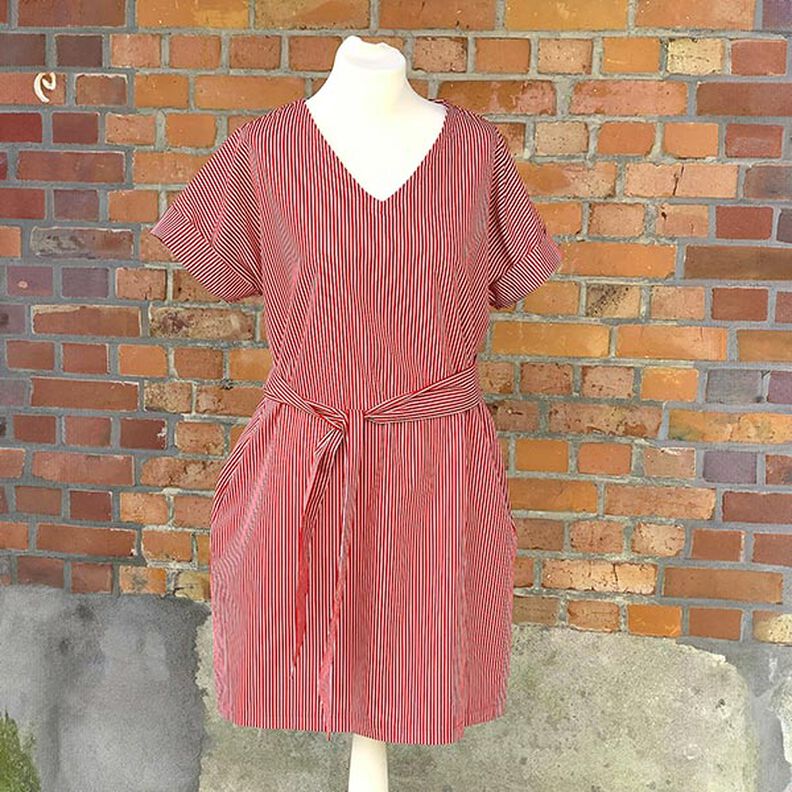 Cotton Poplin Stripes – red/white,  image number 8