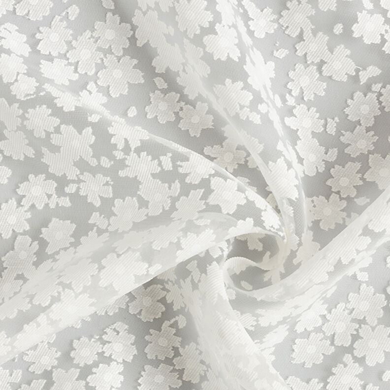 Floral burnout fabric – white,  image number 3