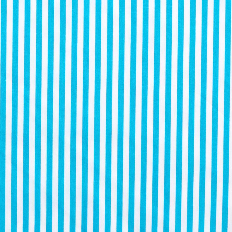 Cotton Poplin narrow stripes – turquoise/white,  image number 1