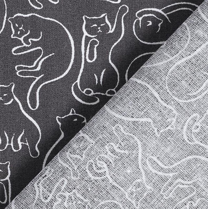 Cotton Cretonne playful cats – granite,  image number 4