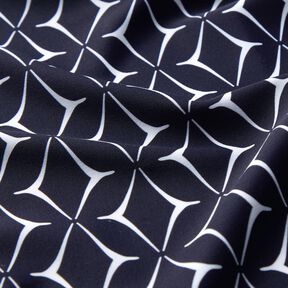 Swimsuit fabric abstract diamonds – midnight blue/white | Remnant 120cm, 