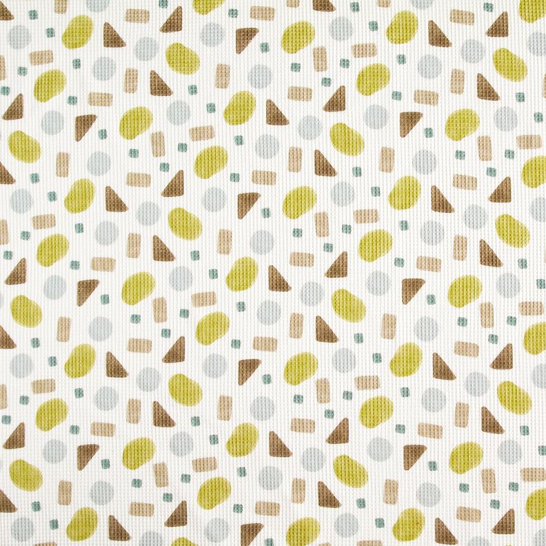 Waffle Piqué colourful shapes – moss green/ivory,  image number 1