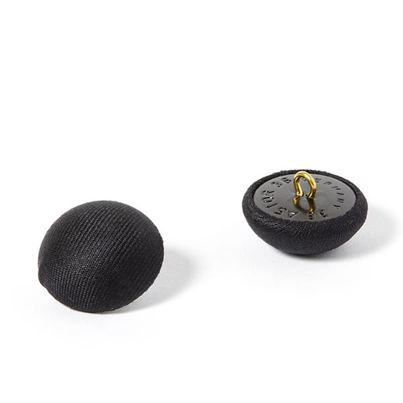 Covered Gloss Semi - Sphere Button - black,  image number 3