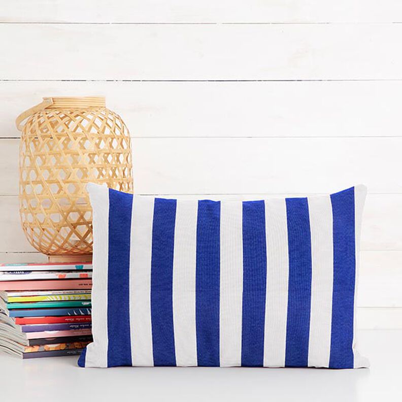 Decor Fabric Canvas Stripes – blue/white,  image number 7