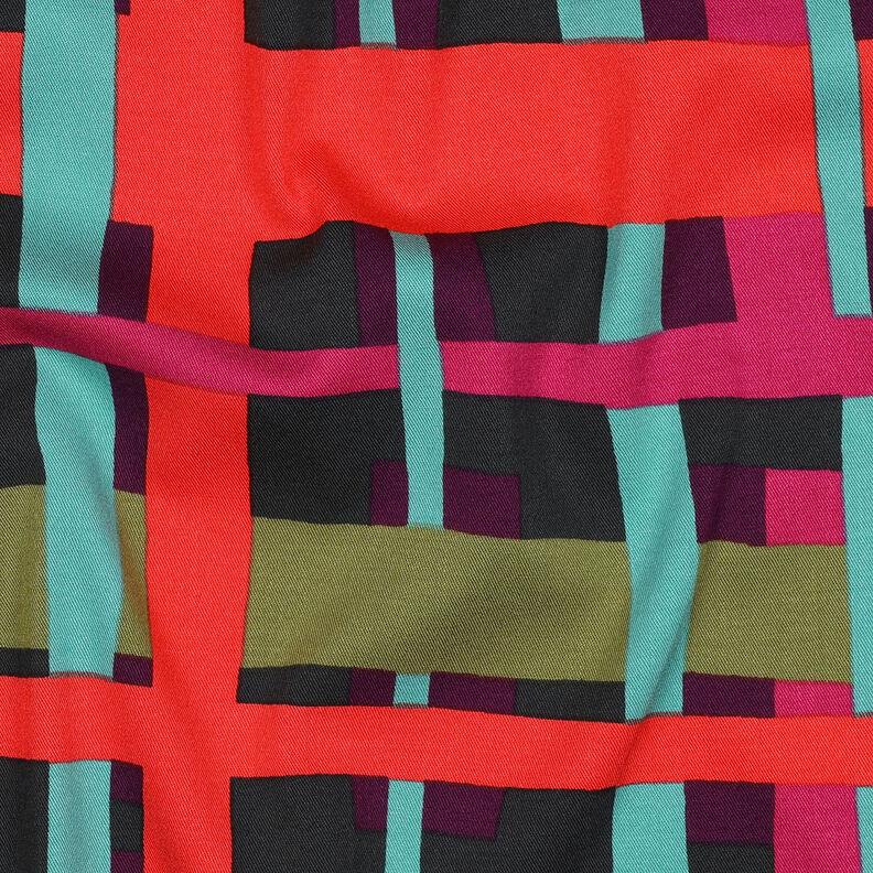 viscose fabric stretch Line Layers | Nerida Hansen – merlot/orange,  image number 2