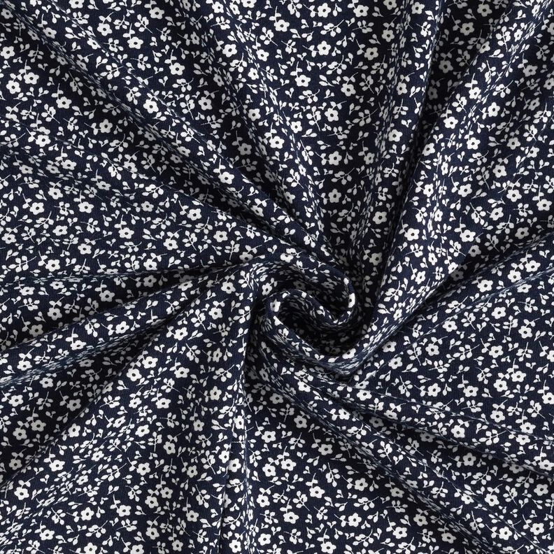 Millefleur cotton jersey – navy blue/white,  image number 3