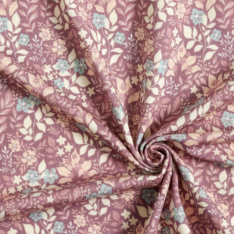 Cotton Flannel Autumn flower meadow – plum,  image number 3