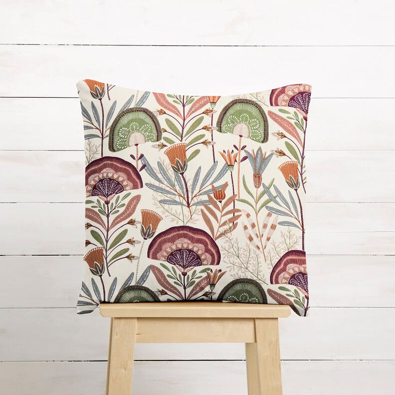 Decor Fabric Cotton Twill floral – offwhite/pine, image number 7