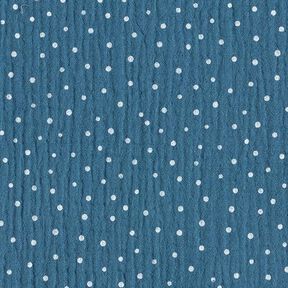 Double Gauze/Muslin Polka Dots – denim blue/white, 