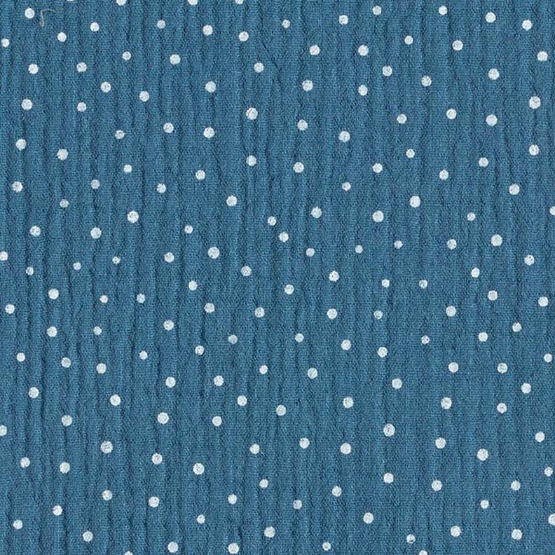 Double Gauze/Muslin Polka Dots – denim blue/white,  image number 1