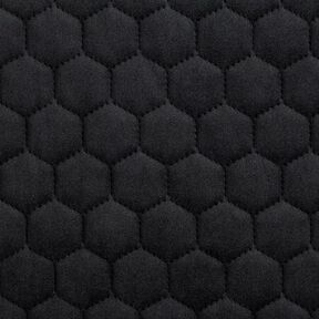 Upholstery Fabric Velvet Honeycomb Quilt – black, 