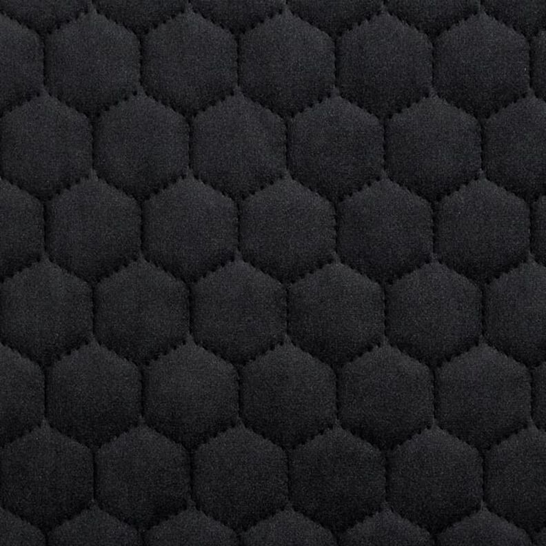 Upholstery Fabric Velvet Honeycomb Quilt – black,  image number 1