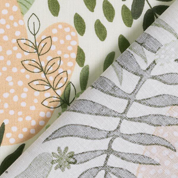 Cotton Cretonne Abstract Jungle Plants – white/green,  image number 4