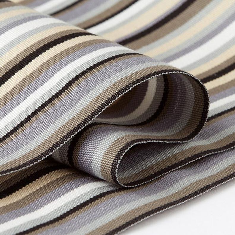 Outdoor Deckchair fabric Longitudinal stripes 44 cm – elephant grey/taupe,  image number 2