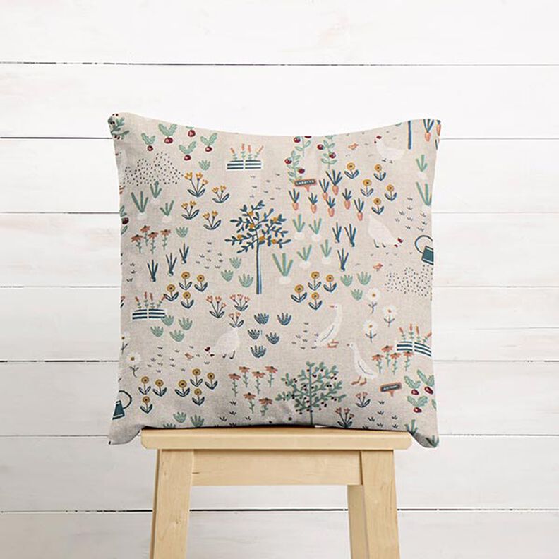 Decor Fabric Half Panama farmyard – natural/green,  image number 10