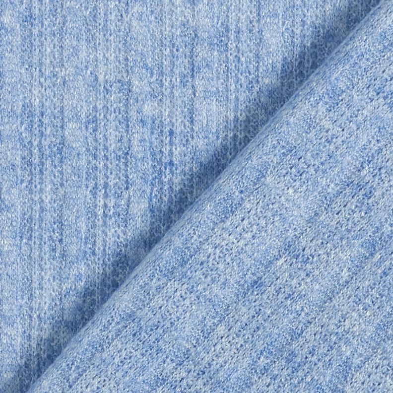 melange cable pattern knitted fabric – light wash denim blue,  image number 4