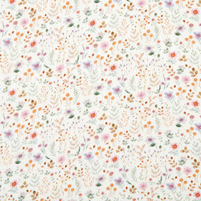 Double Gauze/Muslin Colourful Floral Meadow Digital Print – offwhite, 
