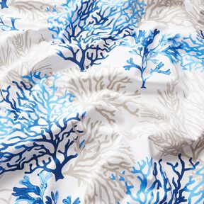 Cotton Cretonne large corals – white/blue, 