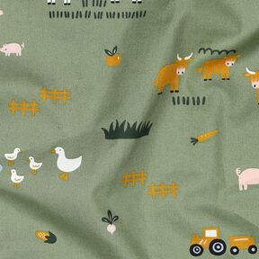 Cotton Poplin farm animals | Poppy Fabrics – pine, 