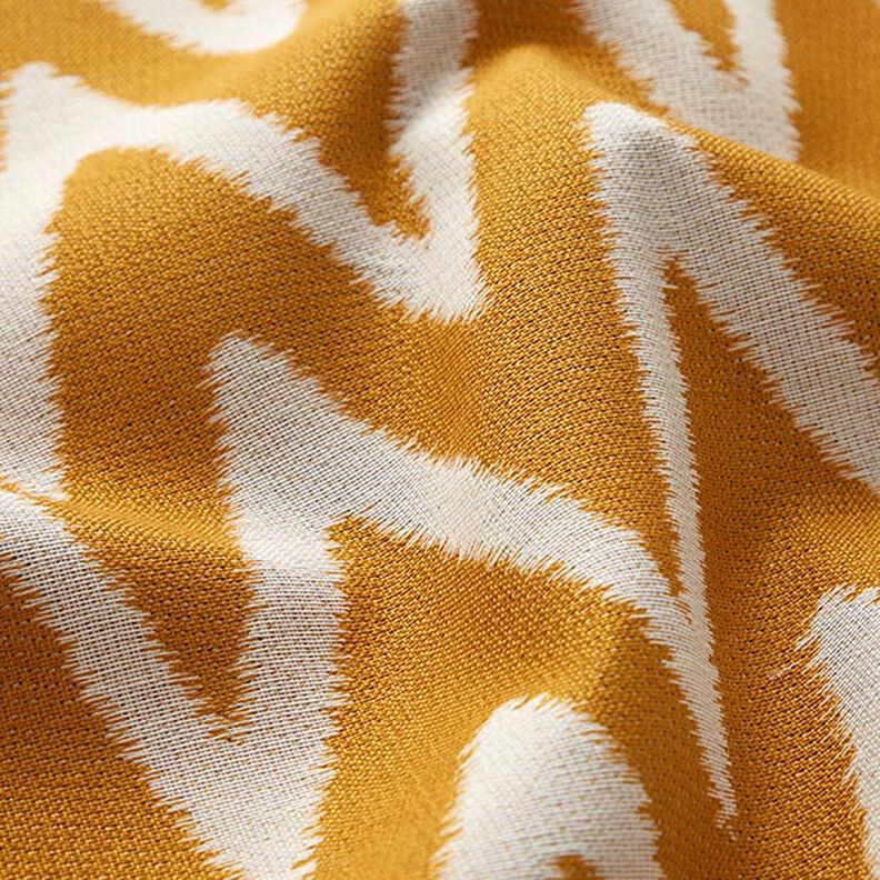 Outdoor Fabric Jacquard Ikat Print – mustard,  image number 2